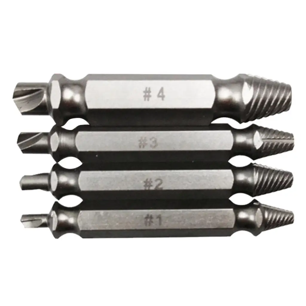 

4 Pieces Broken Screw Bolt Drill Bits Stud Remover Extractor Reverse Set