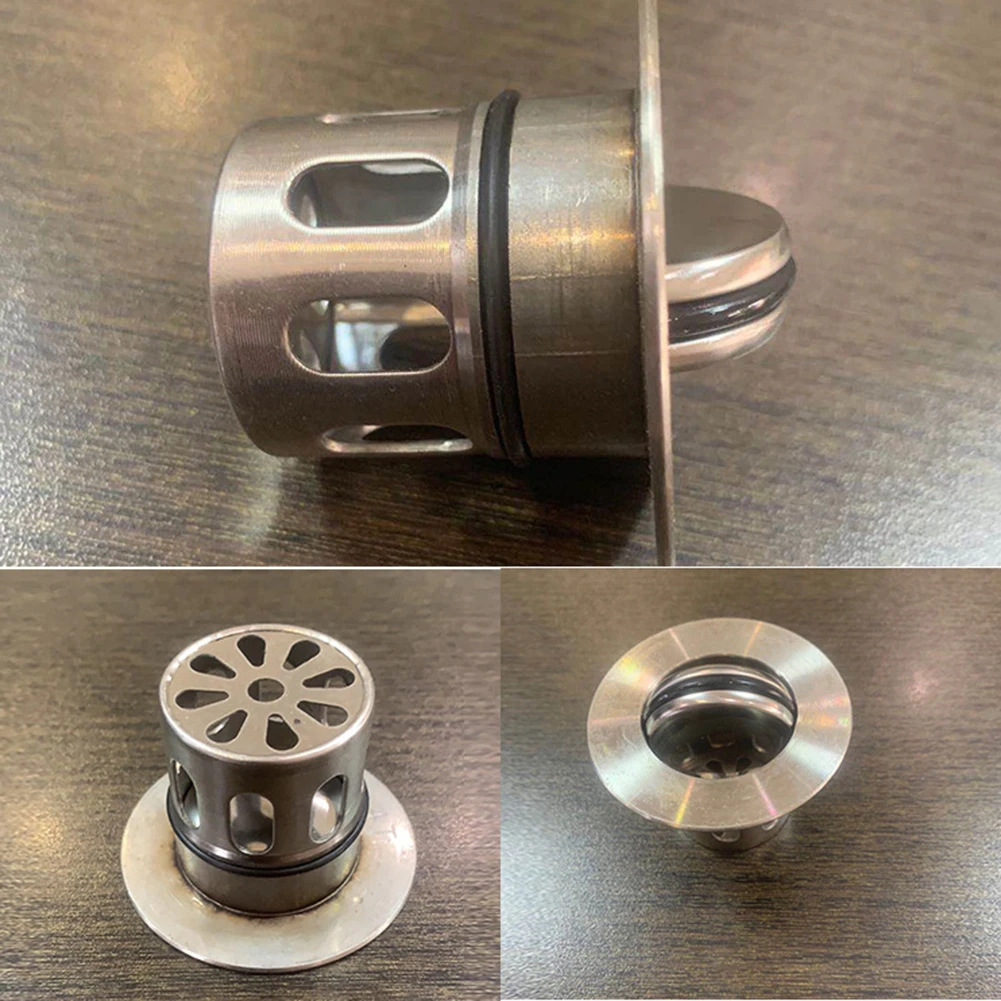 

Wash Basin Bounce Drain Filter Plug Washbasin Universal Stainless Steel Sink Drainer Filters Stopper Bathroom Supplies