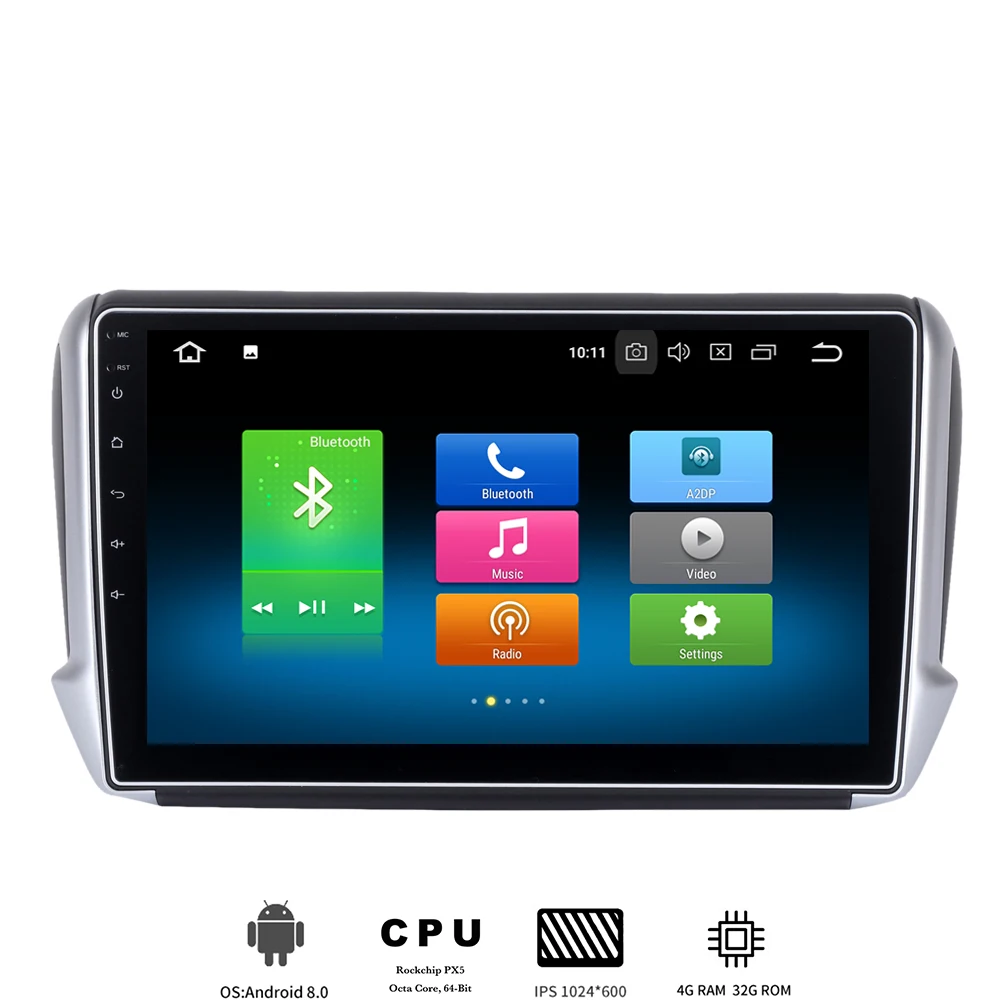 Автомобильный мультимедийный плеер экран 10 2 дюйма Android 0 для Peugeot 208 и 2008 радио 2012