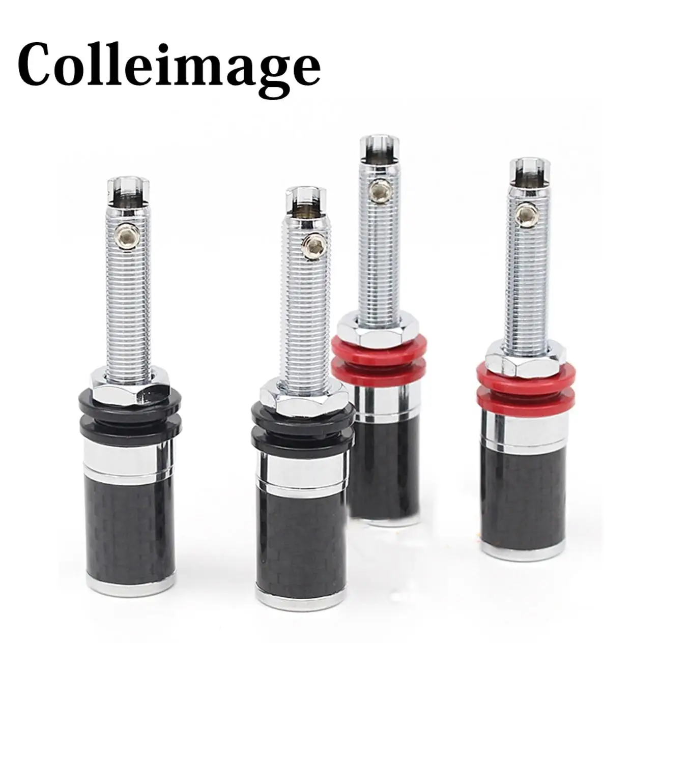 

Colleimage Hifi Rhodium Plated speaker Terminal binding post for Thread Audio Speaker Amplifier Banana Plugs Terminals Connector