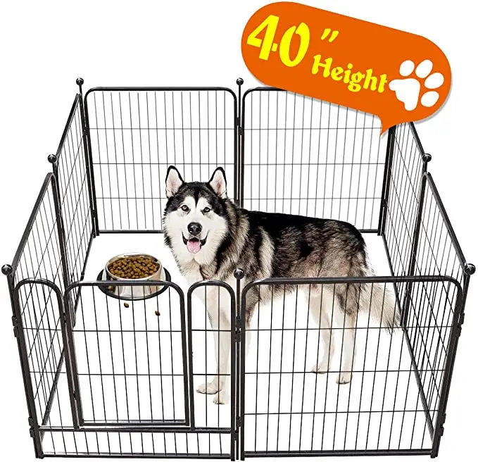 

Dog Cage 68cm x 100cm 8 Panels Tall Dog Playpen Door for dogs goods animals Houses Kennels Dog Supplies Pet Products Home Garden
