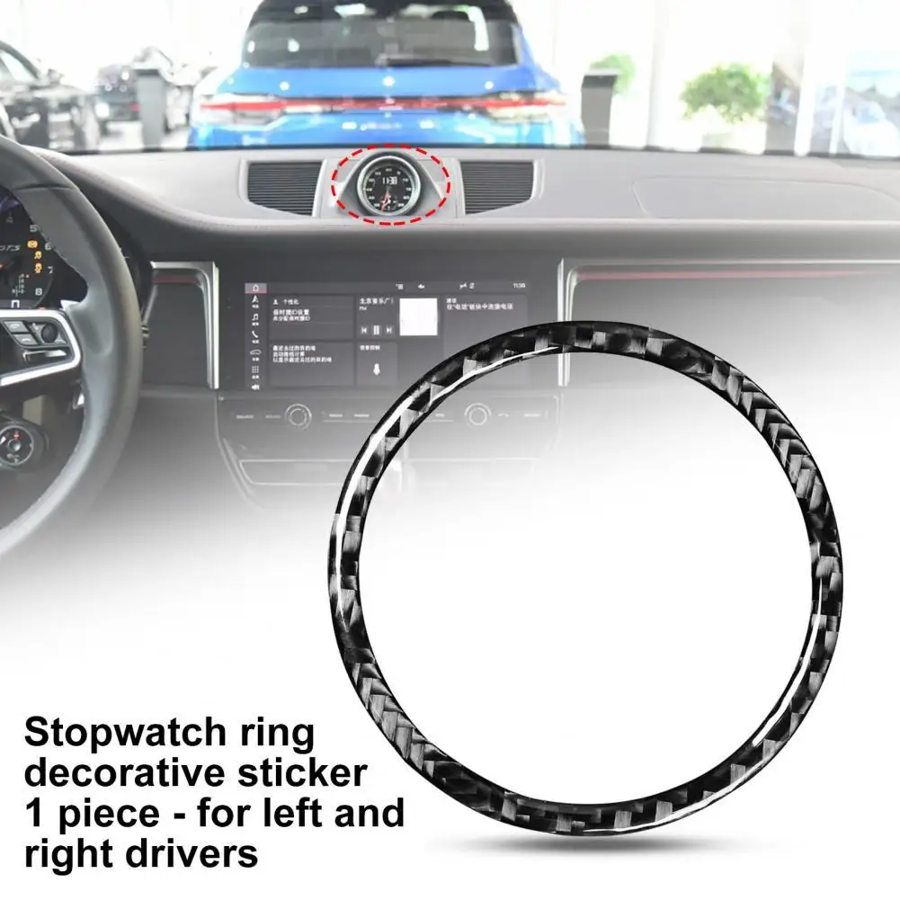 

Наклейка на рамку, круглая самоклеящаяся наклейка из углеродного волокна, кольцо для секундомера, отделка, наклейка для Porsche Macan 2014-2021, молди...