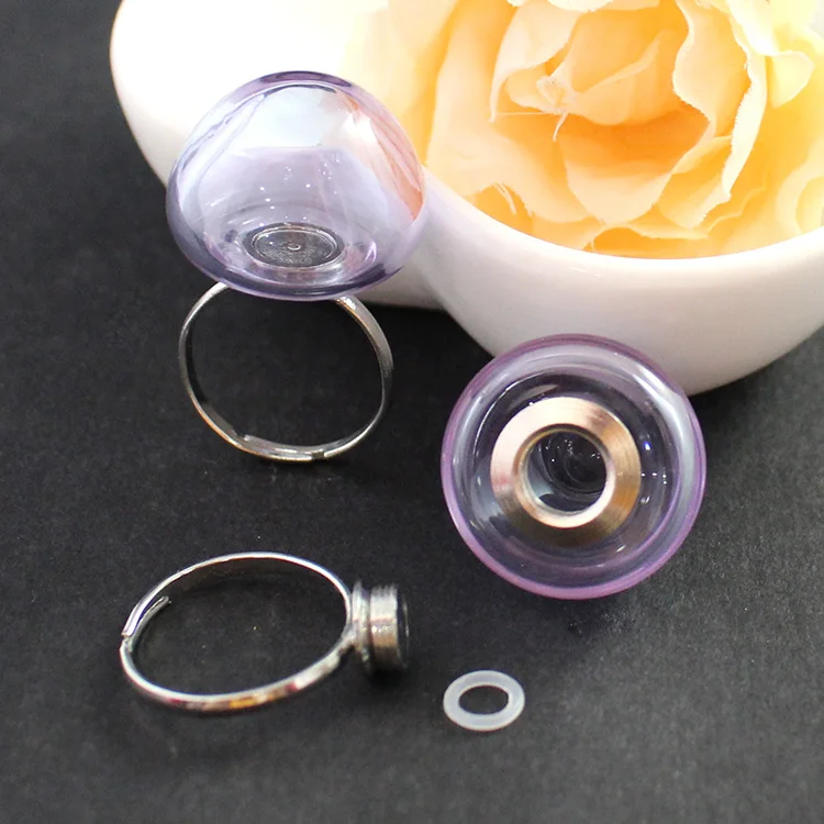 22MM Purple Apple 10 комплектов 20MM винта стекла Глобус кольцо(регулируемая), стеклянный пузырь мяч с бисера крышка украшения подвеска комплект, без верхней петли - Цвет основного камня: 22MM Purple Apple
