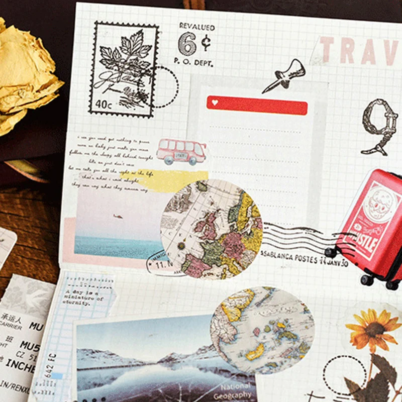 46 шт винтажные карты Глобус бумажные наклейки путешествия по всему миру