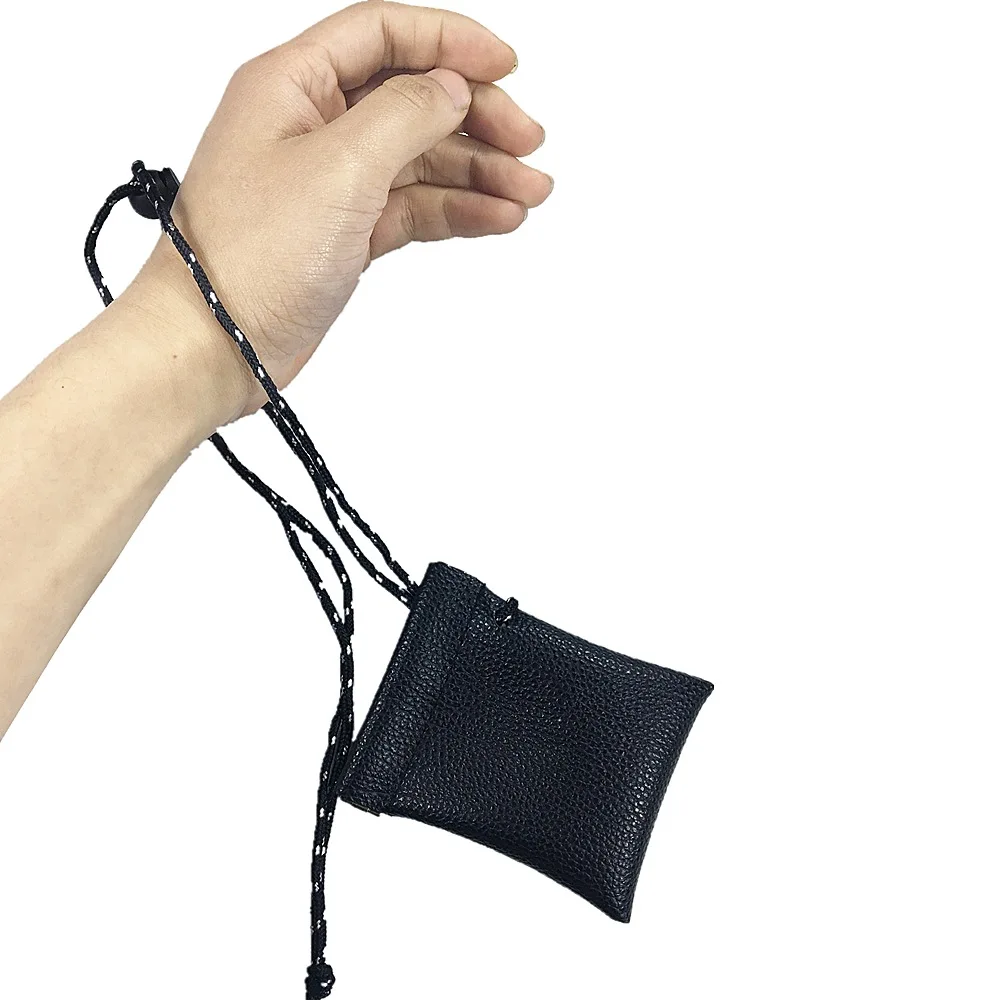 Модный однотонный кожаный ремешок кошелек для мелочи подвесной шейный женский