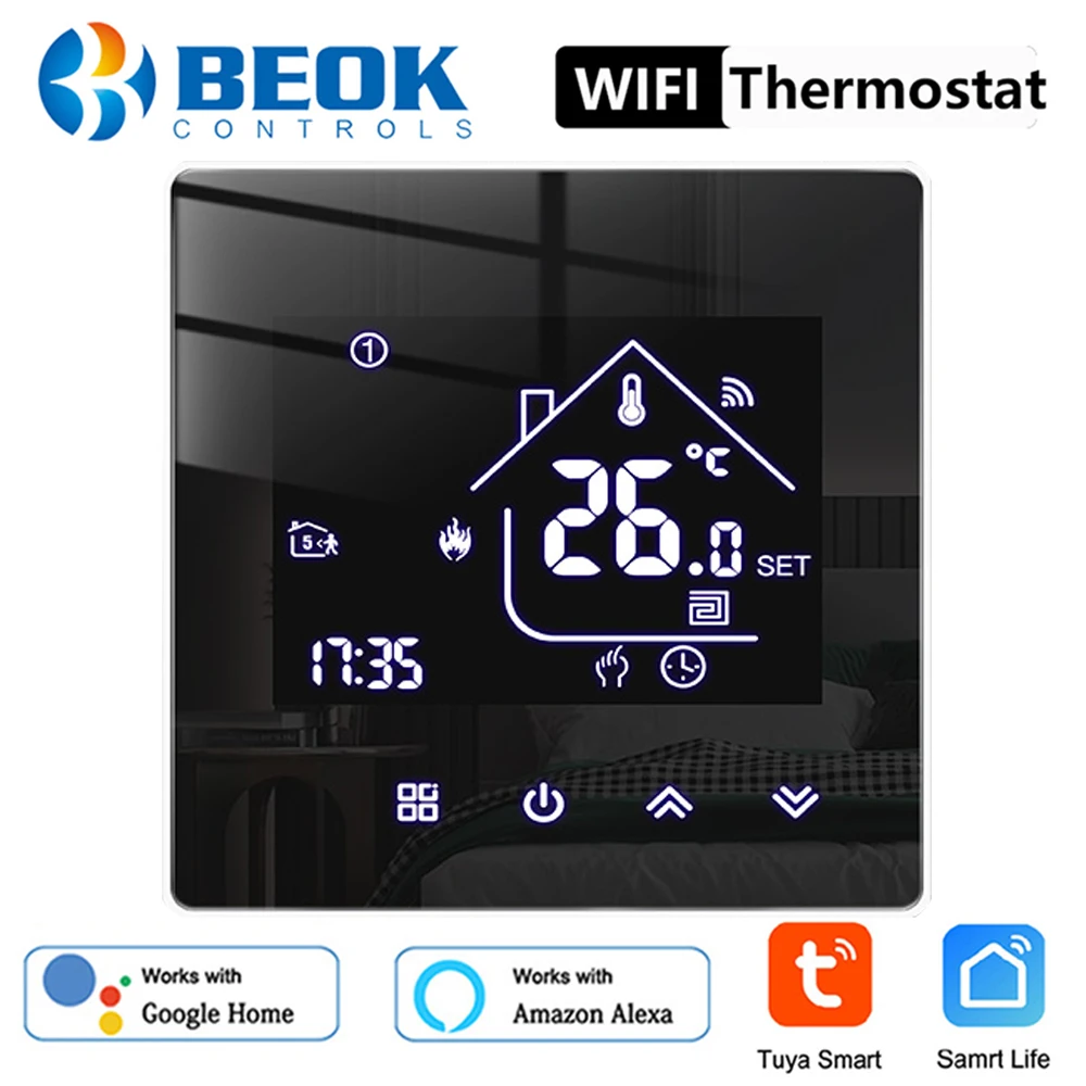 Beok Tuya WIFI Thermostat for Gas Boiler Floor Heating Temperature Controller for Smart Home Life Yandex Alice  Alexa Google