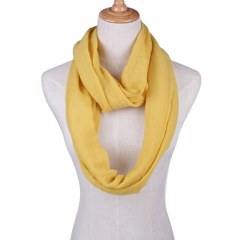 Однотонные шарфы светильник круглые петли женский шарф бесконечность простой