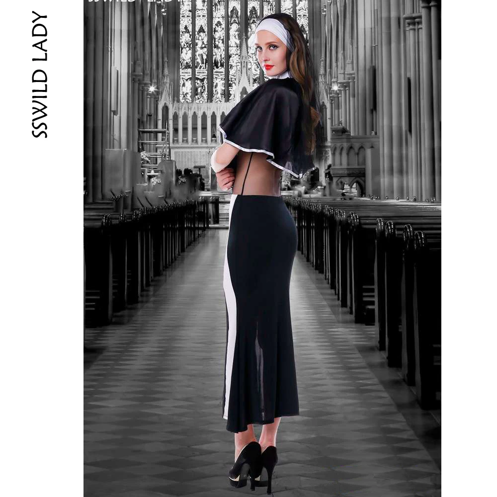 Женское соблазнительное платье-Униформа SSWILD в черно-белую полоску облегающее