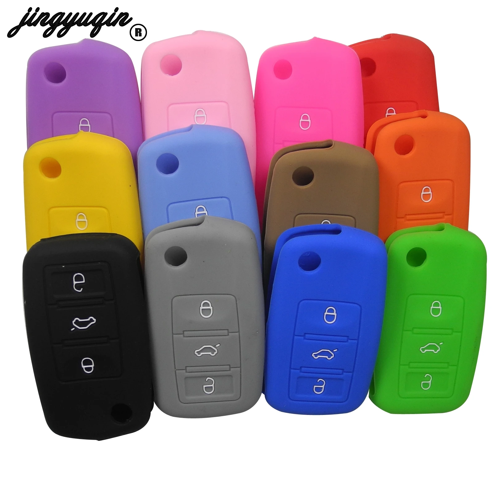 Чехол для автомобильного ключа jingyuqin чехол VW Golf Bora Jetta POLO GOLF Passat Skoda Octavia A5 Fabia SEAT Ibiza