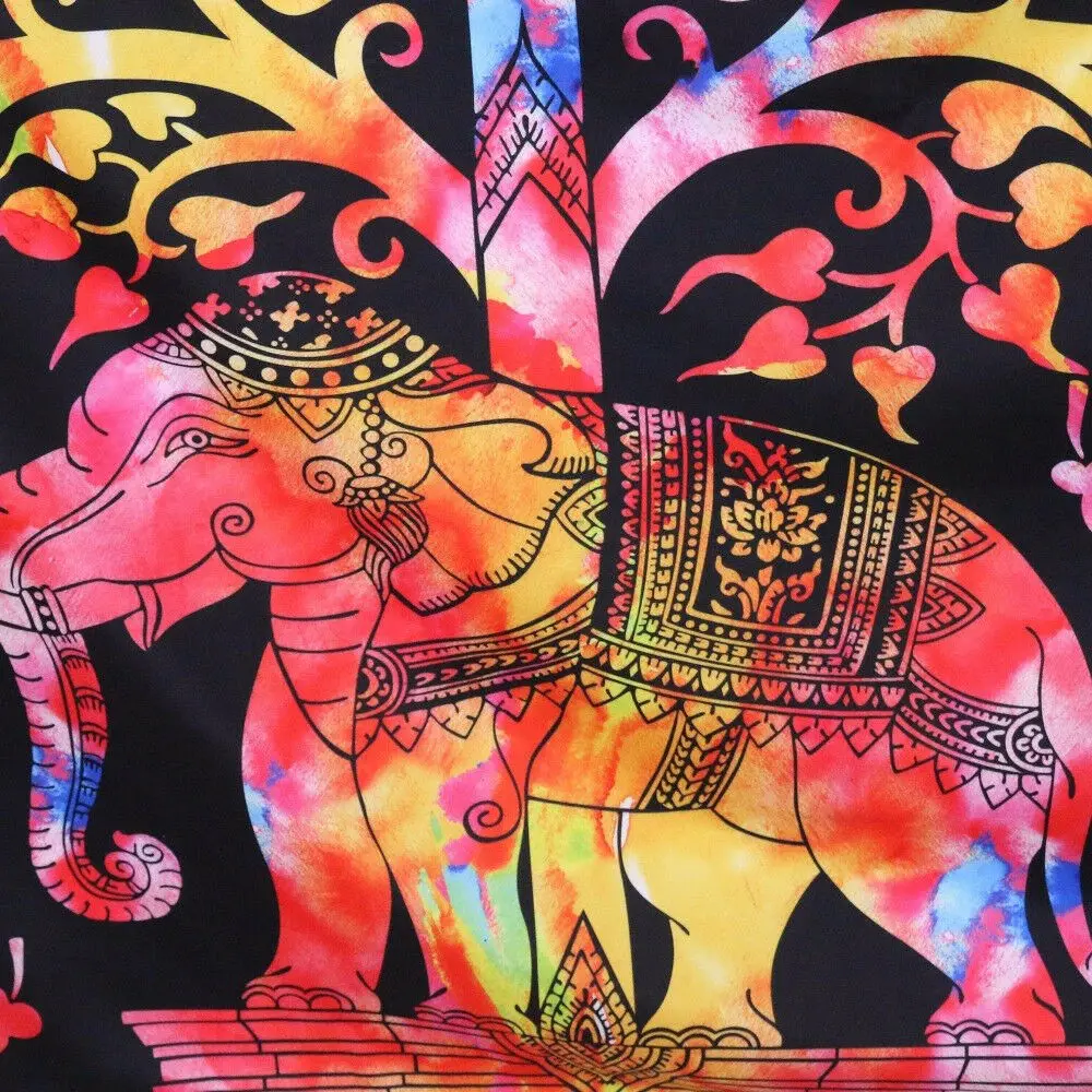 Эстетический индийский Красочный Слон жизни гобелен с изображением деревьев