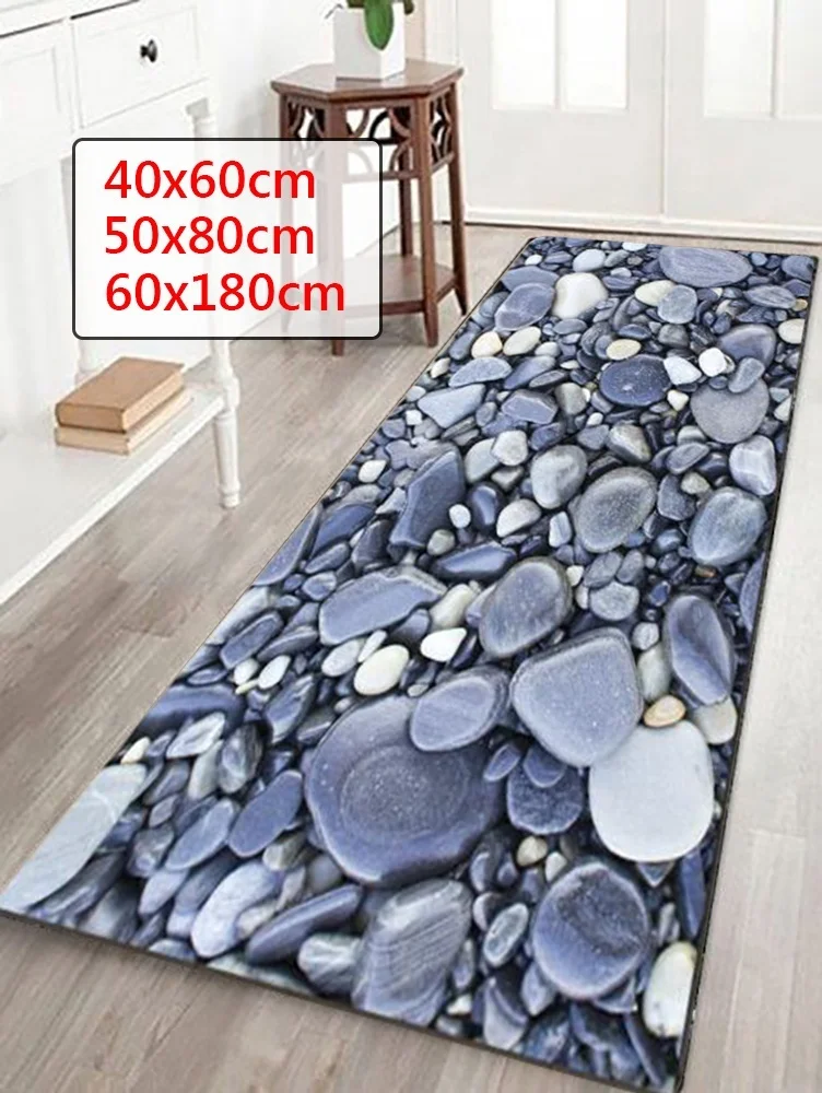 

WUJIE 24x71 ''3D коврик с гальками для ванной комнаты, коврик для прихожей, коврик для ванной, кухонные противоскользящие современные коврики для г...