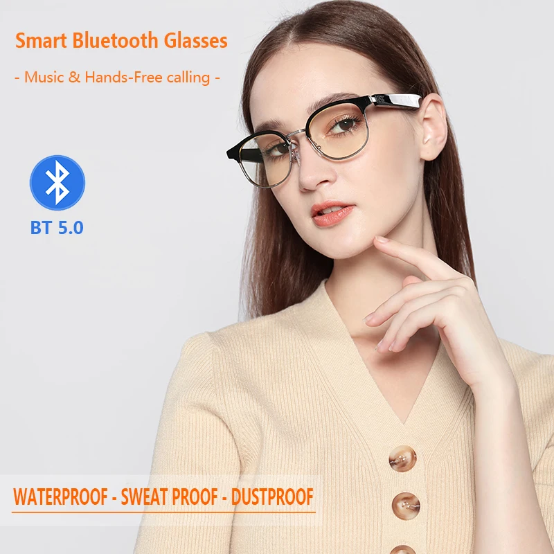 Smart Bluetooth Glasses Bluetooth 5.0 Smart Glasses Headset Sunglasses Mobile Phone Machinable Anti-UV Photochromic Eyewear enlarge