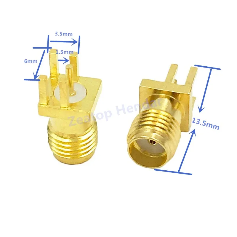 10 шт. золотистыми латунными зубцами и SMA типа Мама/RP-SMA гнезда разъёма припоя Edge