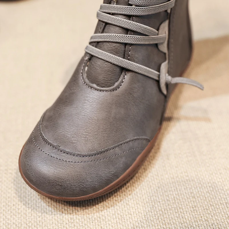 New women winter boots ankle snow boot with warm plush ladies boots flat platform size 35-43