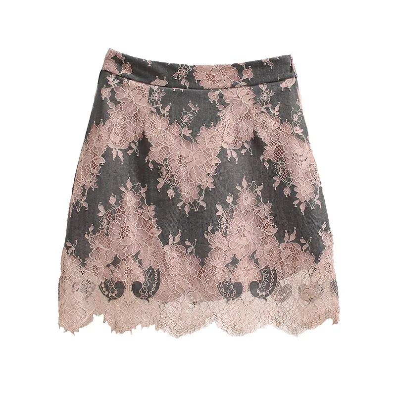 Женская кружевная юбка MUMUZI летняя вязаная с цветочным орнаментом ажурная для