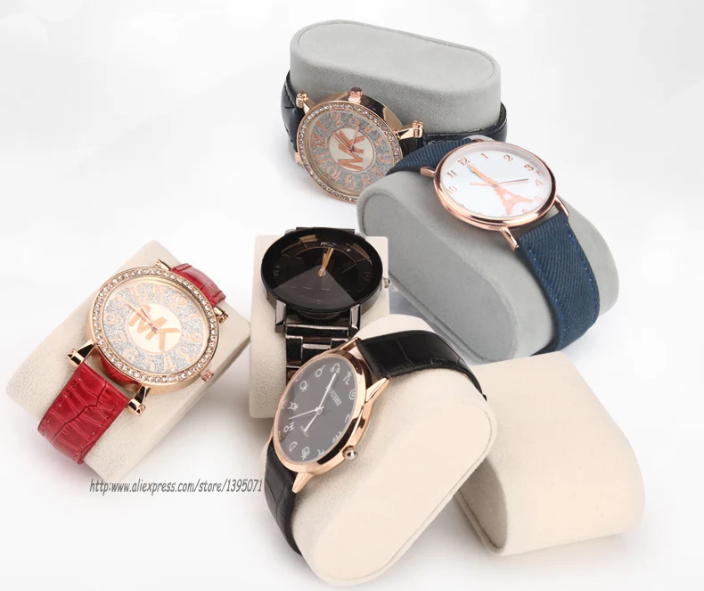 

Wholesale 25pcs Velvet and Leatherette Bracelet Display Stand Watch Holder Jewelry Organizer Watch Display Pillow