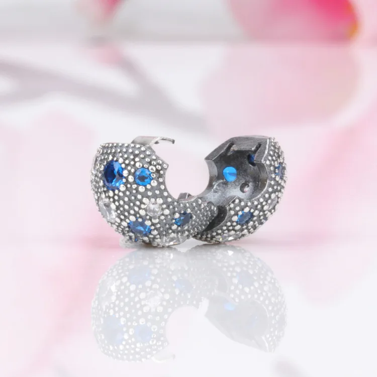 

DoDoFly Positioning Buckle S925 Sterling Silver Inlaid Zircon Blue Star Fixed Clip Fit Original Bracelet Necklace DIY Jewelry