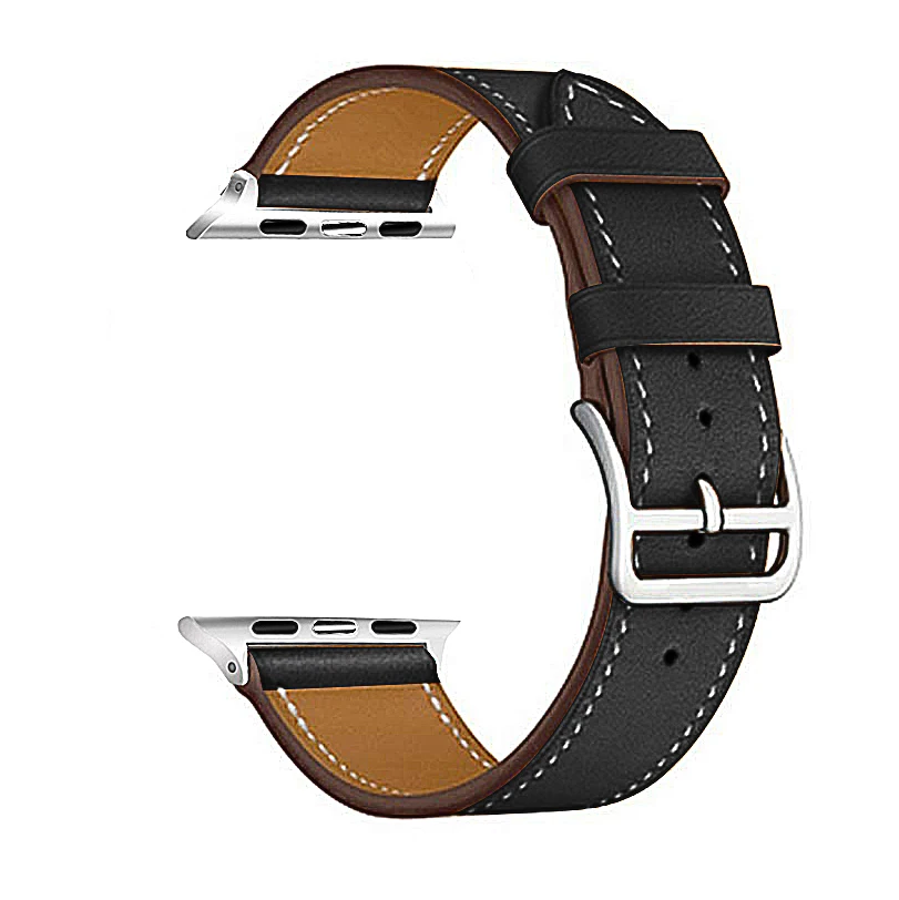 Black Eastar Высокое качество кожаный ремешок для наручных часов Apple Watch, версии Series4 3, 2, 1, спортивный браслет, 42 мм, 38 мм, ремешок для наручных часов iwatch, 5 полос 40 мм 44 мм - Цвет ремешка: Black