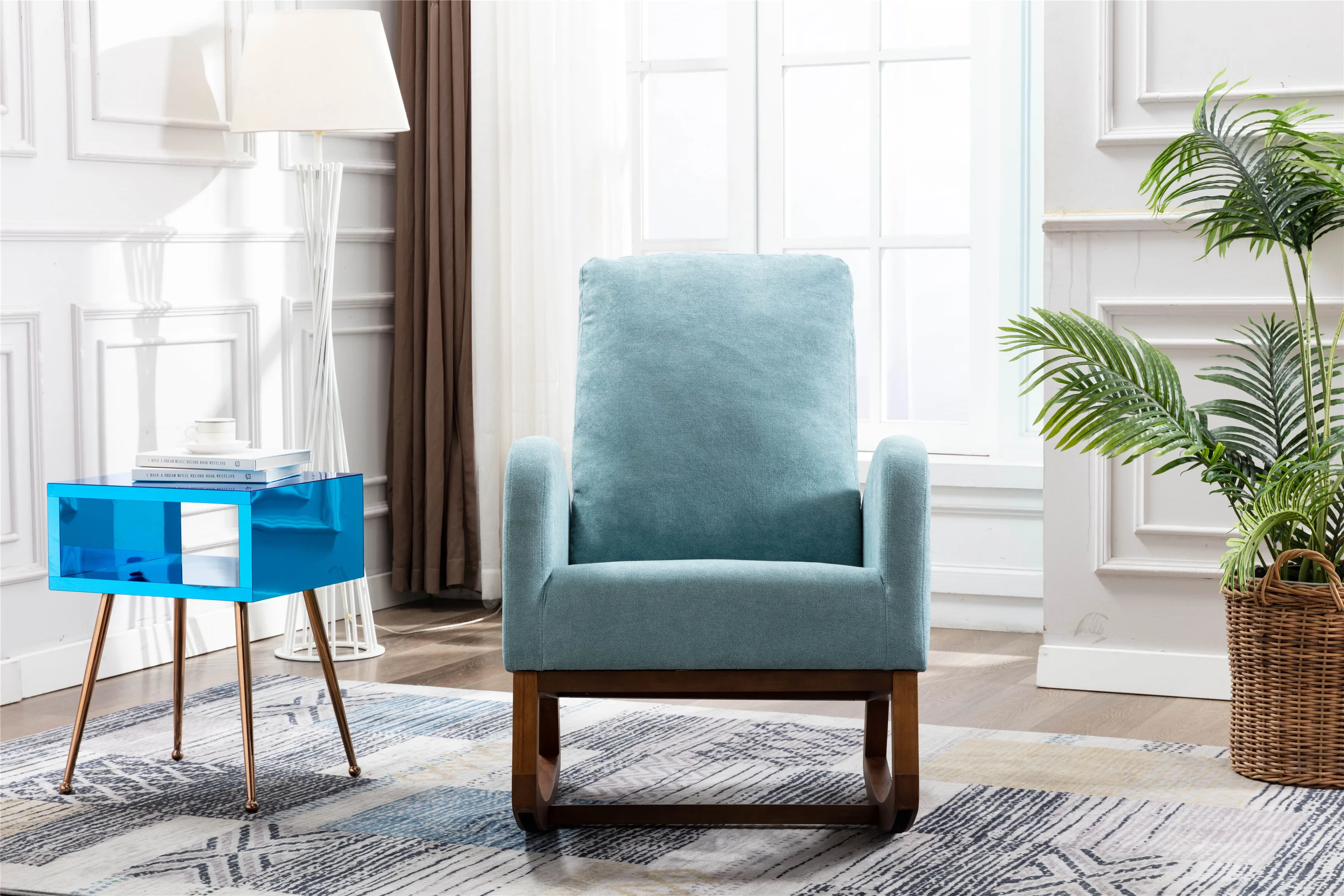 

living room Comfortable rocking chair living room chair Light Blue