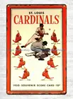 1950 Бейсбол St. Louis Cardinals сувенир Scorecard металлический жестяной знак стена металл