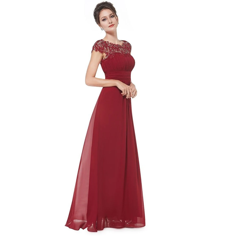 Женское шифоновое платье макси с круглым вырезом и высокой талией|Женские