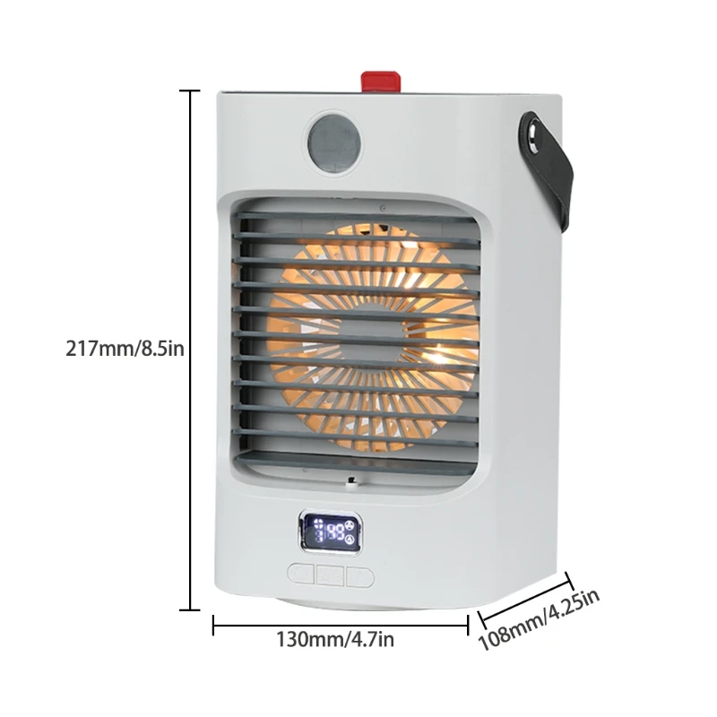 

Portable Air Conditioner Fan 220ml Water Tank Wind 4000mAh USB Rechargeable w/ Night Light For Room Home Office Outdoor