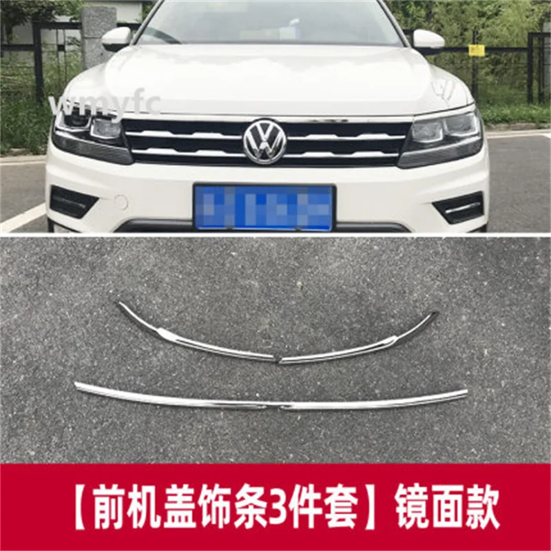 

Для Фольксваген Tiguan 2 MK2 2017 2018 2019 2020 2021 передняя крышка капота гриль губа молдинг крышка отделка бар украшение Стайлинг
