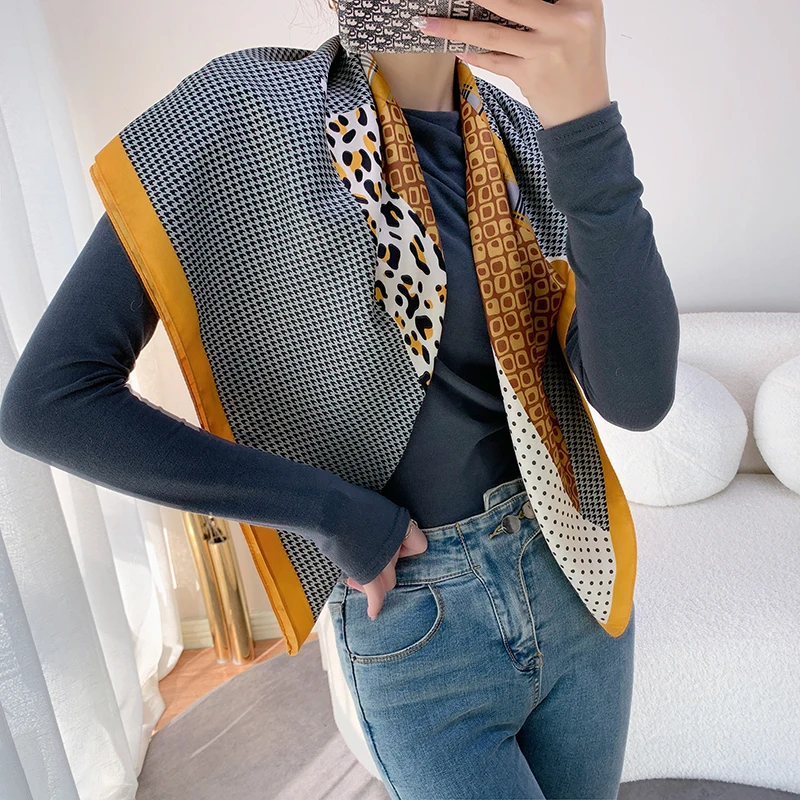

new spring women scarf quality shawl silk fashion scarf headscarf beach sunscreen bag headscarf scarf 90cm*90cm
