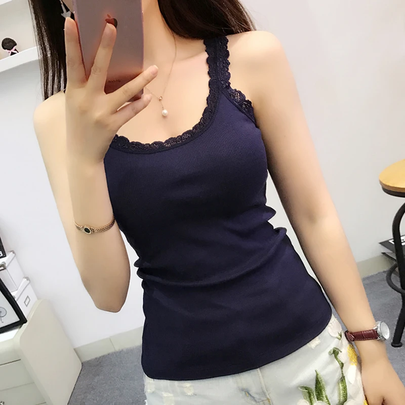 Женский кружевной топик черный белый зеленый розовый Повседневный без рукавов