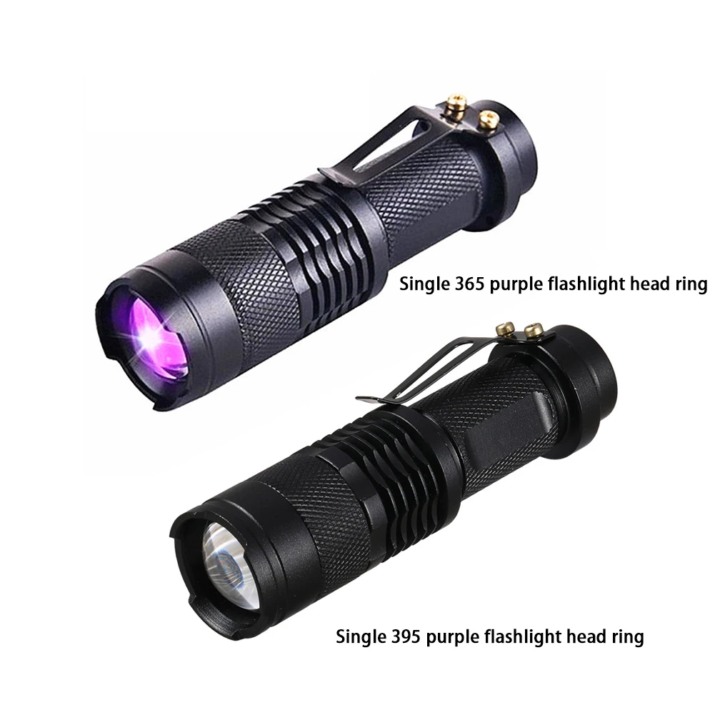 

LED Handheld UV Flashlight Ultraviolet Torch with Zoom Focus Function Rechargeable High Lumens Banknote Urine Stains Detector