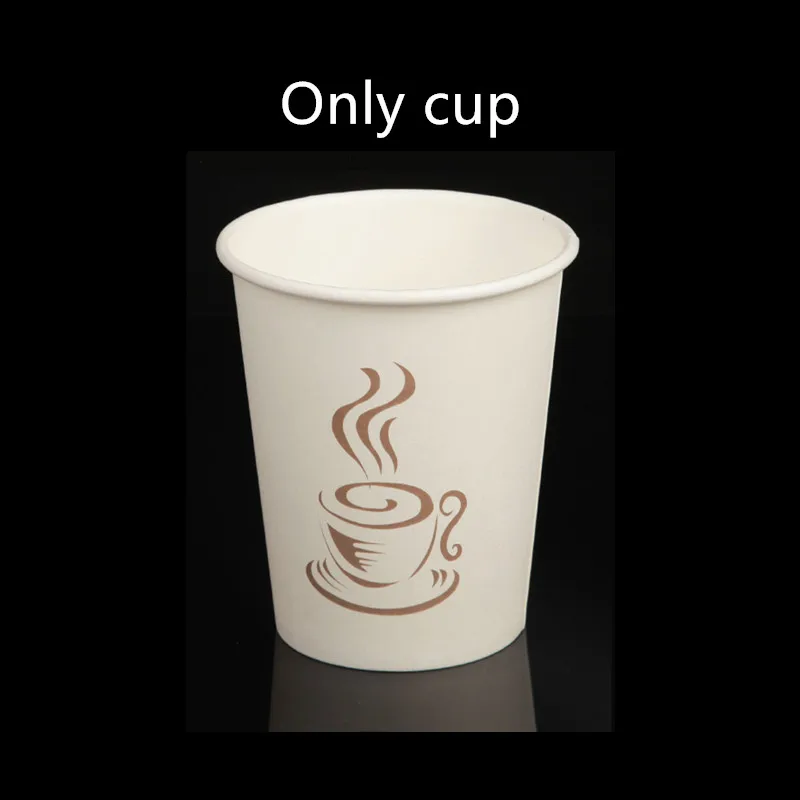 only cup 50 шт Высокое качество белые одноразовые кофейные чашки на вынос посылка 8 унций 12 унций 16 унций креативный холодный горячий напиток чай бумажный стаканчик с крышкой - Цвет: only cup