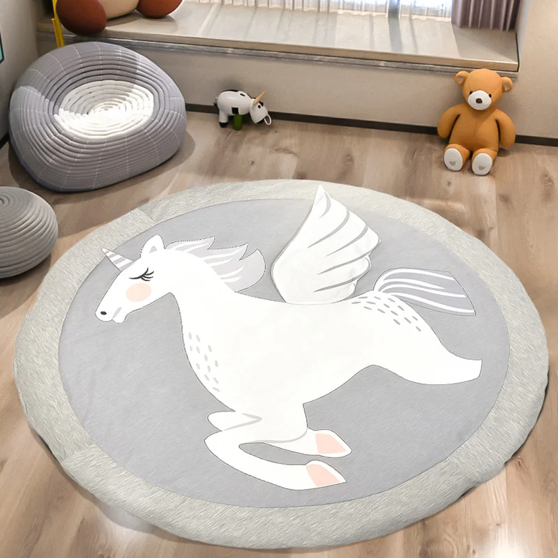 

Ins Soft Cotton Baby Kids Game Gym Activity Play Mat Crawling Blanket Floor Fox Head Soft Room Mat Infant Seat Mat