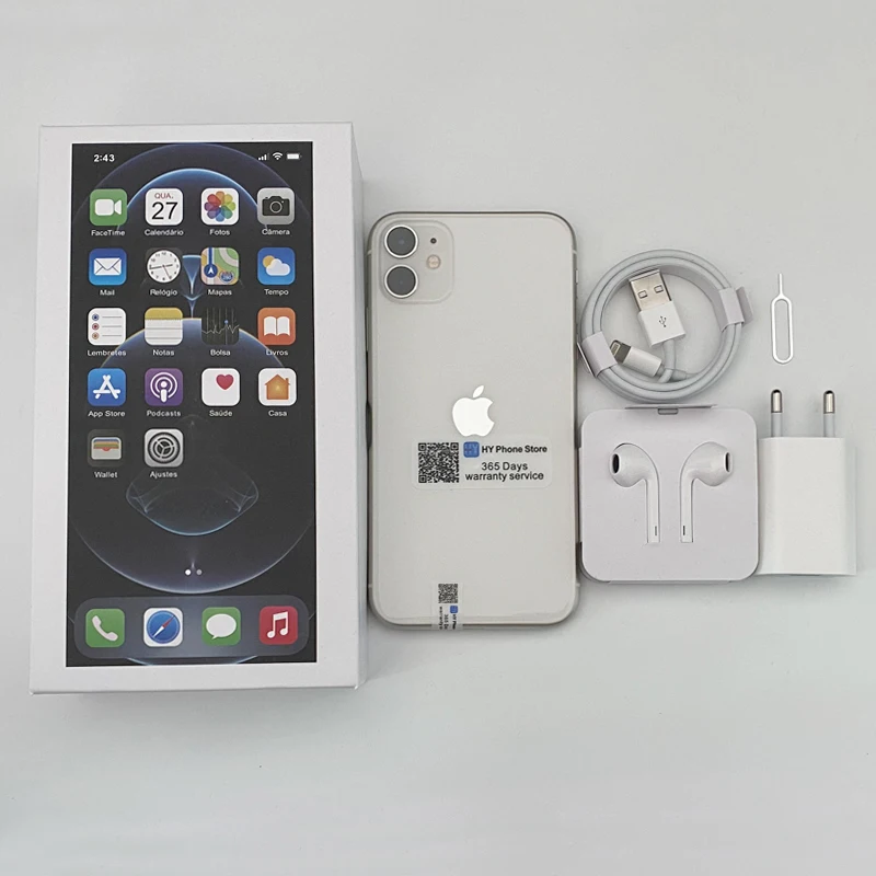 Разблокированный смартфон Apple iPhone 11 128 Гб ПЗУ поддержка распознавания лица iOS A13