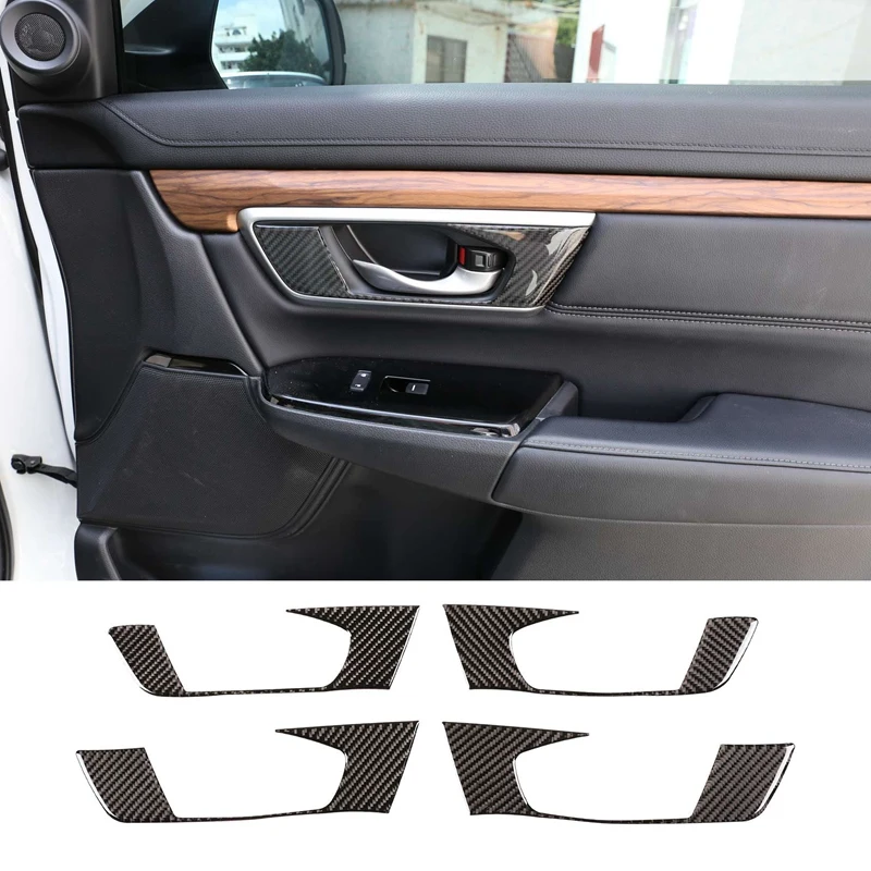 

4Pcs Carbon Fiber ABS Interior Door Handle Cover Trim for Honda CR-V CRV 2016-2019 Car Stylings