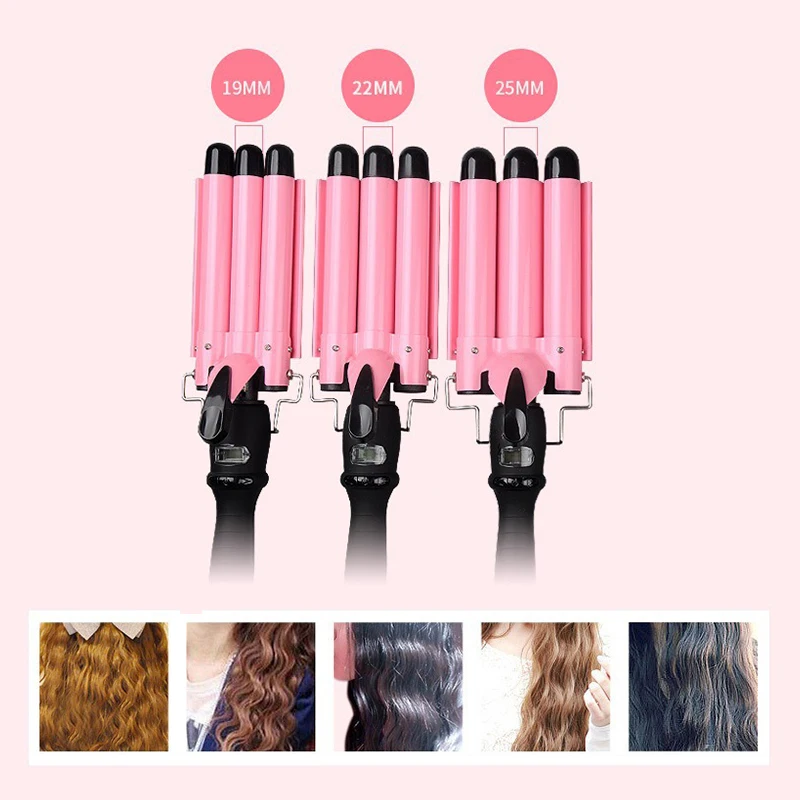 Щипцы для завивки волос с 3 бочками автоматическая керамическая плойка ЖК