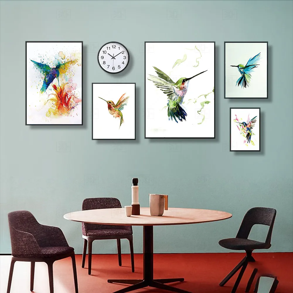 

Abstract Watercolor Bird Canvas Painting Wall Beautiful Modern Bird Art Print Poster Living Room Wall Murals Picture Home Decor