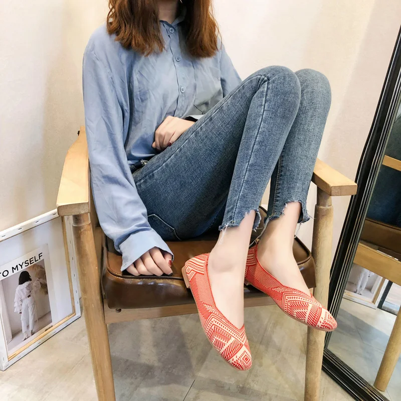 

Casual Woman Shoe Soft Autumn Tennis Female Modis Slip-on Flats Square Toe Shallow Mouth New Fall Breathable 2020 Slip On Big