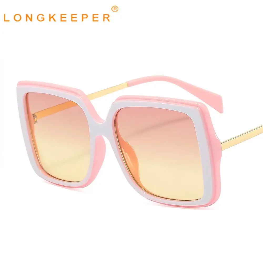 

LongKeeper 2021 New Square Sunglasses Women Men Fashion Brand Oversized Sun Glasses Ladies Gradient Shades lentes de sol mujer
