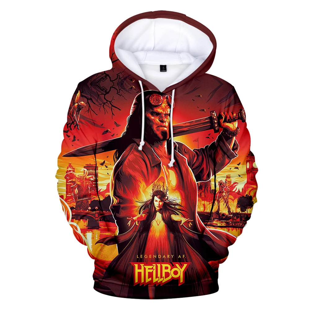 

3D Hoodies Men Women Hellboy: Rise of the Blood Queen 2019 3D Print Autumn new Fashion Casual Sweatshirts Personality 3D Hoodie