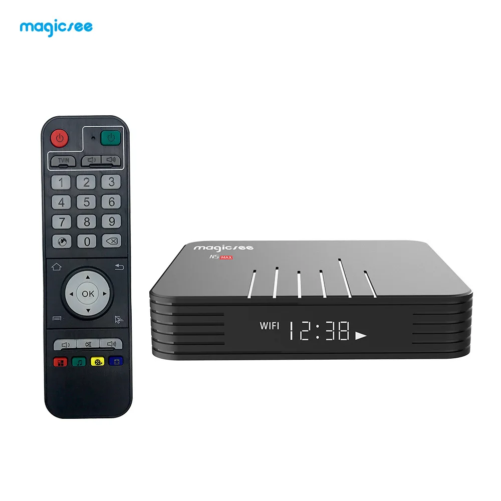 Magicsee N5MAX 4K медиаплеер Android 9 0 1080P Smart tv Box Amlogic S905X3 четырехъядерный телеприставка