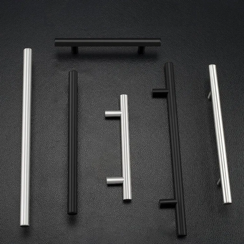 

Probrico Black Cabinet Handles and knobs Stainless steel Long Furniture Pull Kitchen Door handles Cupboard Wardrobe Drawer Pulls
