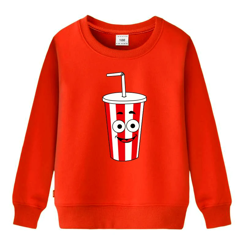 Детские толстовки худи с принтом в виде героев мультфильмов кока-колы гамбургер
