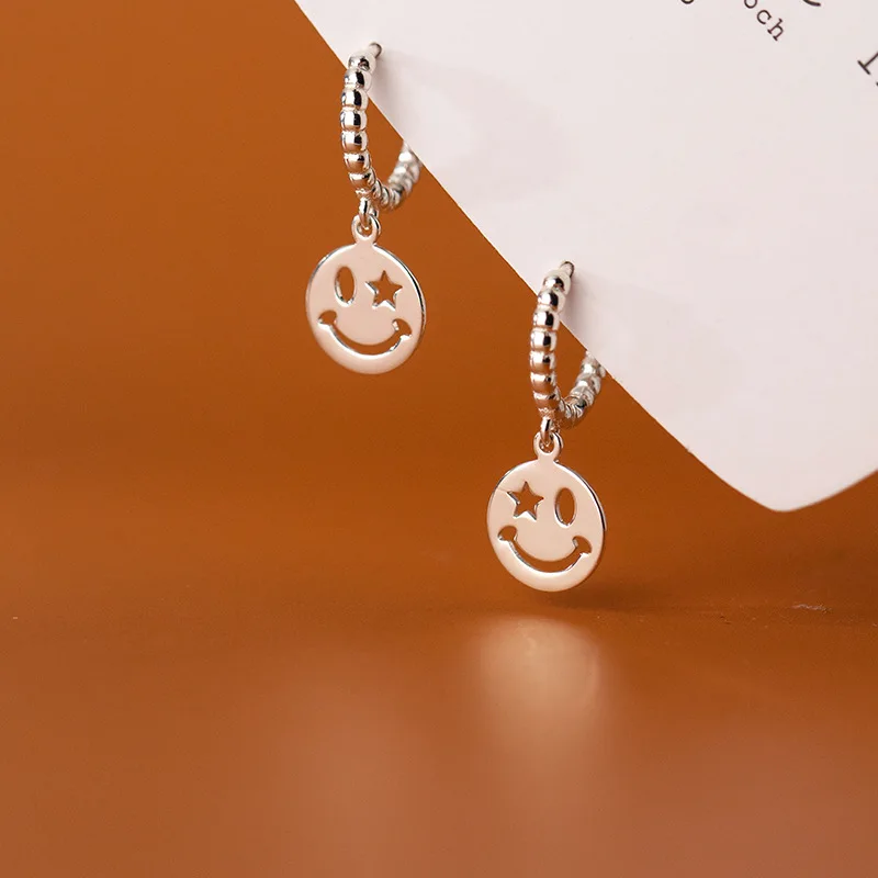 

Fashion Minimalism Happy Smiley Round Tassel Drop Earrings for Women Smile Star Rock Punk Party Jewelry Accessories Orecchini