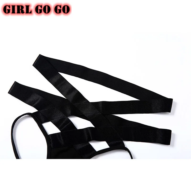 

2 piece set women erotic bralette and brief hollow out strappy high waist triangle panties cross criss backless strappy cut out