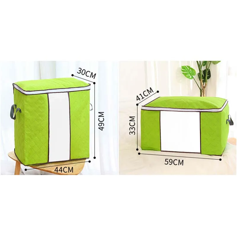 1Pc Foldable Bamboo Charcoal Storage Bag Print Clothes Blanket Quilt Organizer Stroage Travel Luggage | Дом и сад