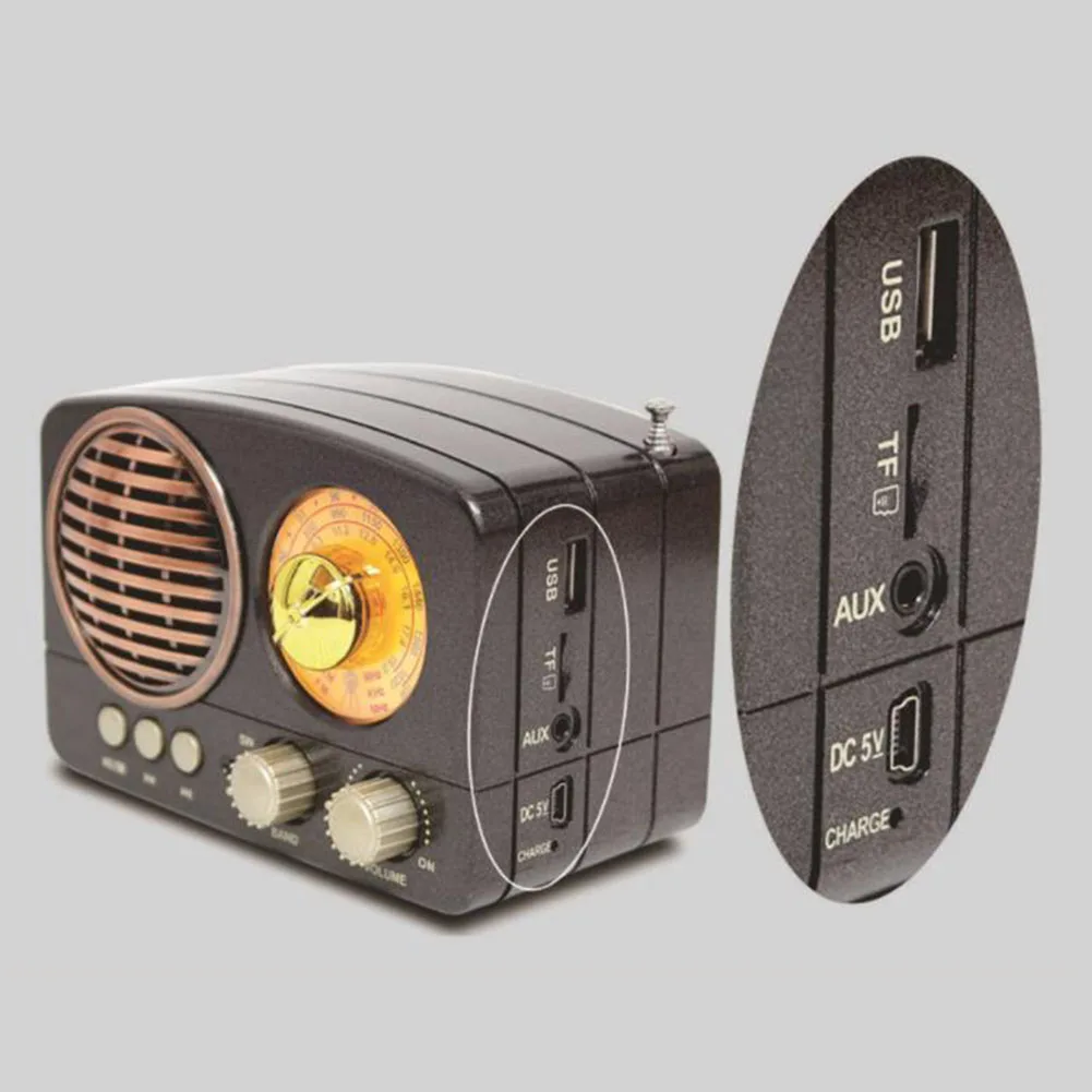 M-161BT Black M-161BT аудио Bluetooth динамик радио ABS Ретро прочный домашний USB Перезаряжаемый AM FM SW портативный многофункциональный подарок TF слот для карты - Цвет: M-161BT Black
