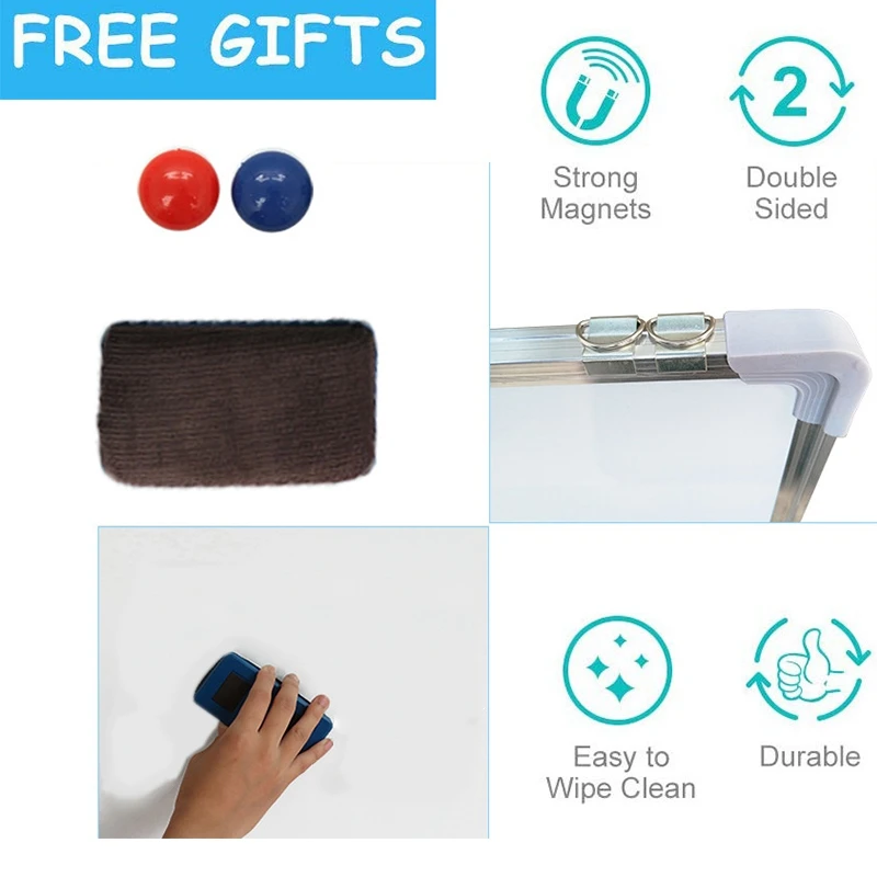 Магнитная доска для письма двусторонняя с ручкой стираемые магнитные кнопки