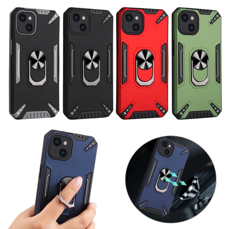 

Phone Case for Samsung A20 A21 A22 A30 A32 A42 A50 A51 A52 F62 J2 Pro J7 Prime M31 M51 Shockproof Cover Ring Holder Stand Shell