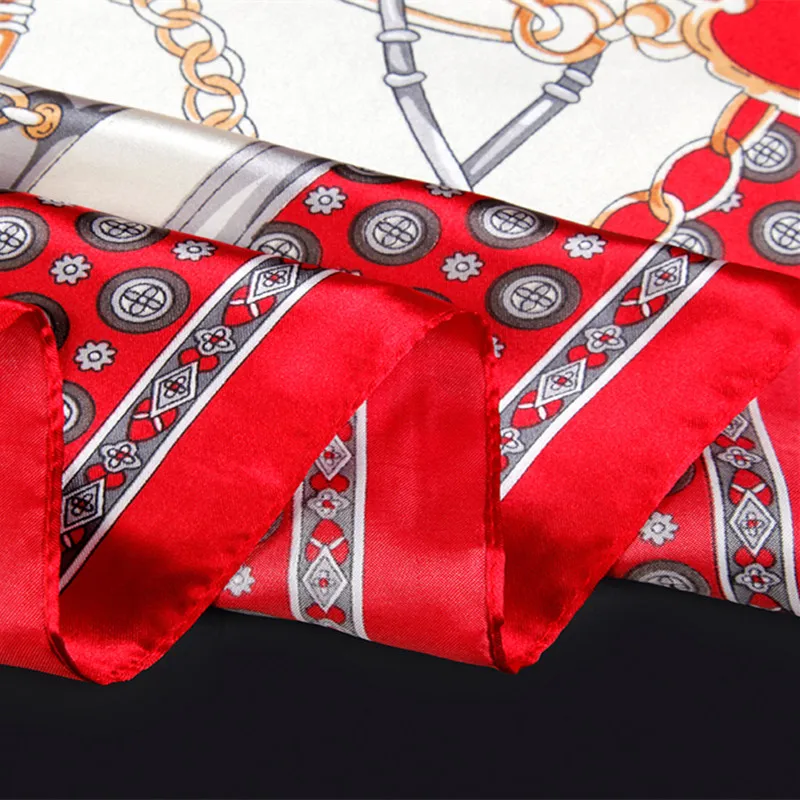 Квадратный шелковый шарф женский модный Европейский бренд атласные головные