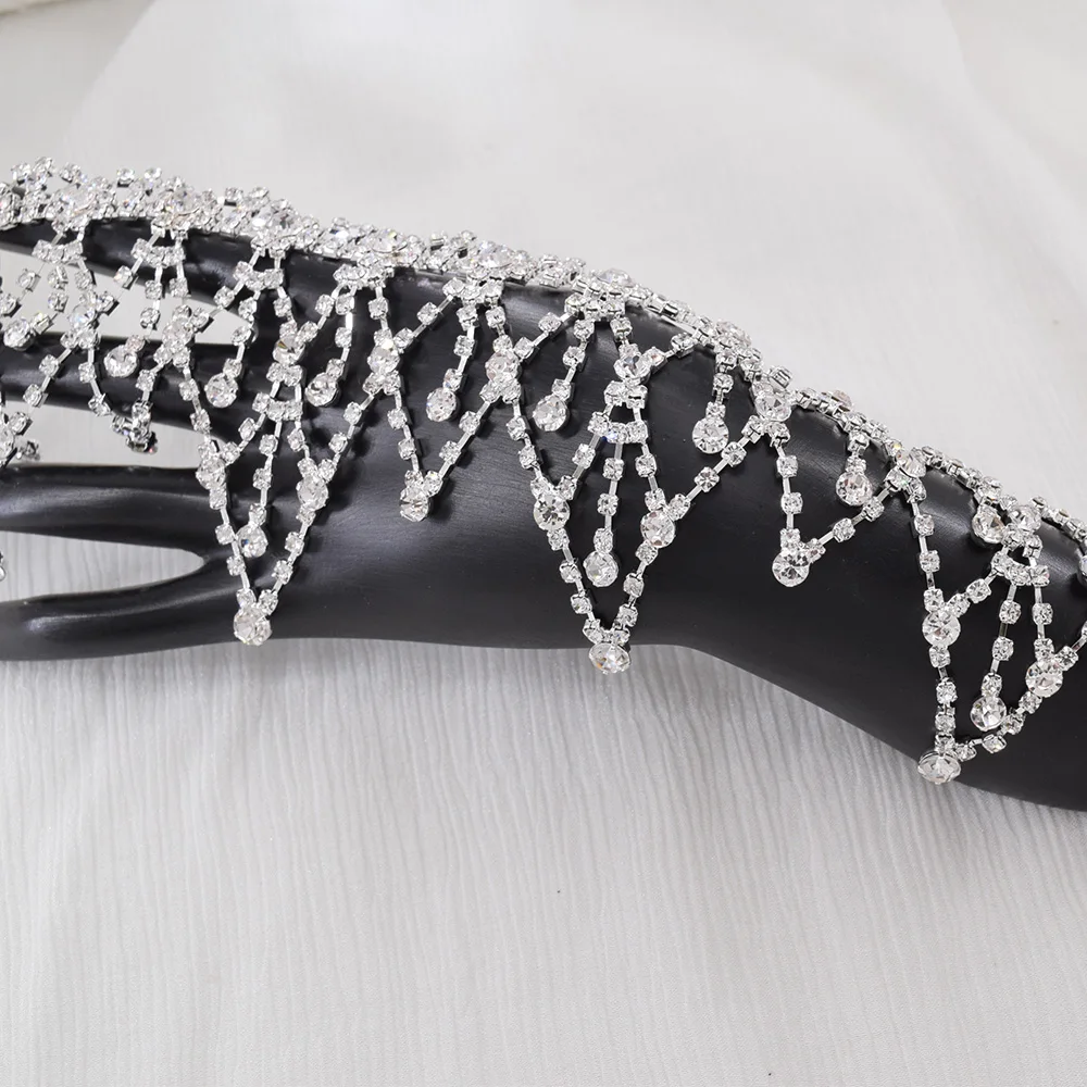 1 ярд хрустальные стразы стеклянная бахрома обрезка Пришивные нашивки сделай сам